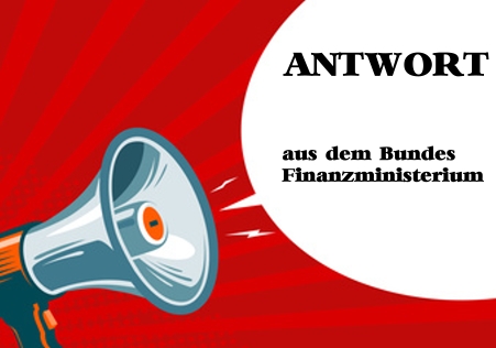 Historisches Aktionsmotiv: Antwort aus dem Bundesfinanzministerium.
